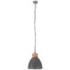 vidaXL Hanglamp industrieel E27 46 cm ijzer en massief hout grijs