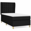 vidaXL Boxspring met matras stof zwart 90x190 cm