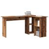 vidaXL Bureau met plank Oud Hout 142 x 102 x 73 cm Bewerkt hout