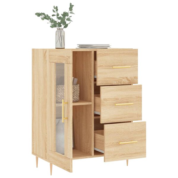 vidaXL Dressoir 69,5x34x90 cm bewerkt hout sonoma eikenkleurig