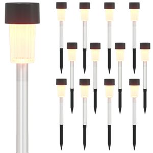 vidaXL Buitenzonne-lampen met grondpin 12 st Warmwit 29,5 cm