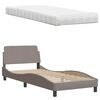 vidaXL Bed met matras "Hanko" stof taupe 90x190 cm