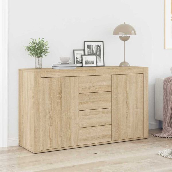 vidaXL Dressoir met lade Sonoma Eiken 120 x 36 x 69 cm Bewerkt hout