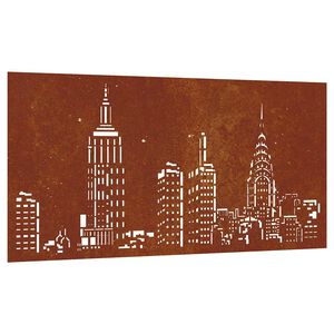 vidaXL Wanddecoratie tuin skyline-ontwerp 105x55 cm cortenstaal