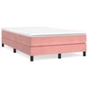 vidaXL Boxspring met matras fluweel roze 120x190 cm