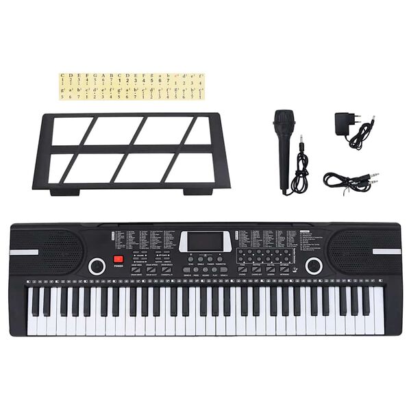 vidaXL 61 toetsen piano elektrisch keyboard met muziekstandaard