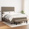 vidaXL Boxspring met matras stof taupe 140x200 cm