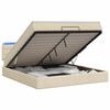 vidaXL Ottoman Bed met Matrassen en LED Cr&egrave;mekleurig 180 x 200 cm Stof