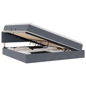 vidaXL Opslag bed met matras Donkergrijs 200 x 200 cm Fluweel