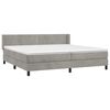 vidaXL Boxspring met matras fluweel lichtgrijs 200x200 cm