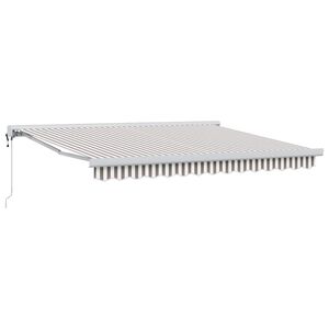 vidaXL Uitschuifbare luifel Lichtgrijs en wit. 300 x 250 cm