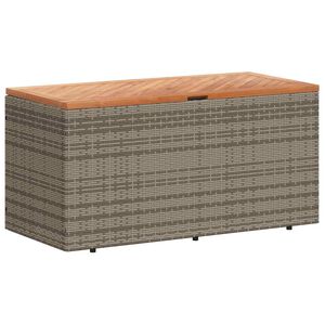 vidaXL Tuinbox 110x50x54 cm poly rattan en acaciahout grijs