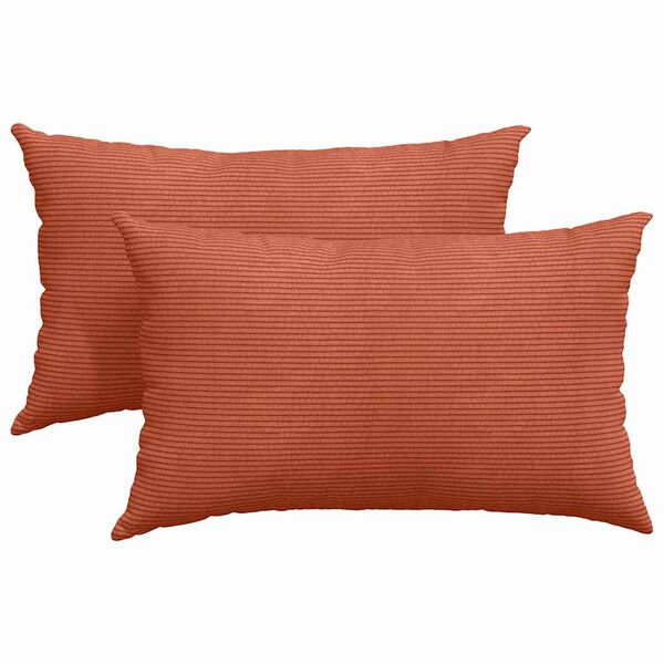 vidaXL Sofa Kussens 2 stuks Rood-oranje 50 x 30 cm Cordstof