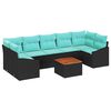 vidaXL Tuinbankenset 8 st Zwart poly rattan