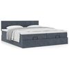 vidaXL Ottoman bed met matrassen 200x200cm fluweel donkergrijs