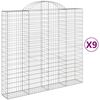vidaXL Schanskorven 9 st gewelfd 200x50x180/200 cm ijzer