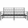 vidaXL Bedframe met hoofd- en voeteneinde metaal zwart 183x213 cm