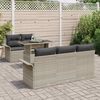 vidaXL Tuin Sofa Set met kussen 6 pcs Lichtgrijs Poly Rattan