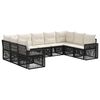 vidaXL Tuinbankenset 9 st Zwart en Cream Wit poly rattan