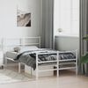 vidaXL Bedframe met hoofd- en voeteneinde&nbsp;metaal wit 120x200 cm