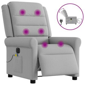vidaXL Massagestoel elektrisch verstelbaar stof wolk grijs