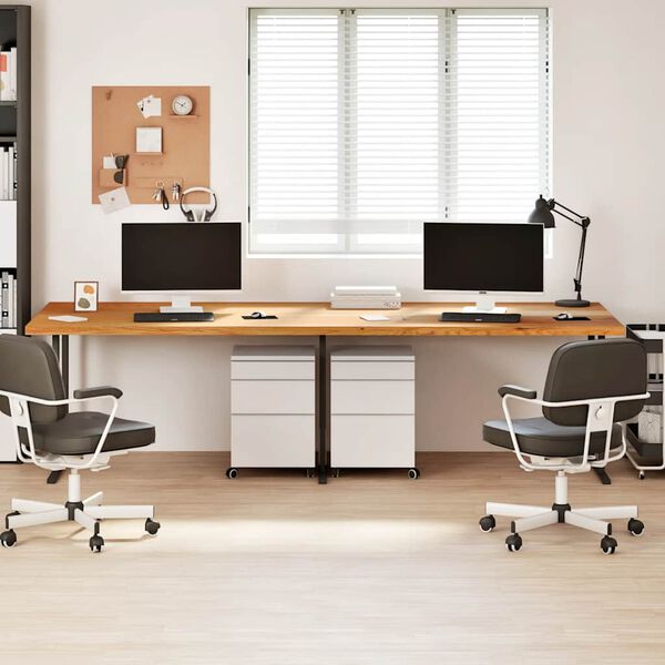 vidaXL Bureaublad rechthoekig 280x100x4cm massief eikenhout lichtbruin