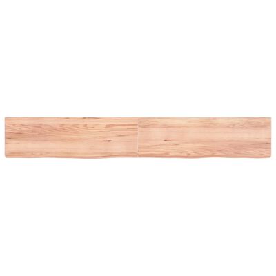 vidaXL Wandschap 200x30x(2-6)cm behandeld massief eikenhout lichtbruin