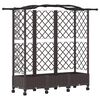 vidaXL Verhoogd Bed met Trellis en Dak Bruin 163 x 40 x 129 cm PP