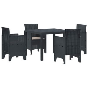 vidaXL Tuin Eetset 5 st Antraciet Polypropyleen