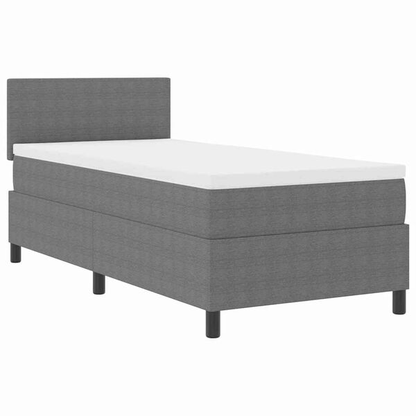 vidaXL Boxspringbed Lichtgrijs en wit. 90 x 190 cm Katoen Stof