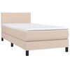 vidaXL Boxspring met matras kunstleer cappuccinokleurig 80x200 cm