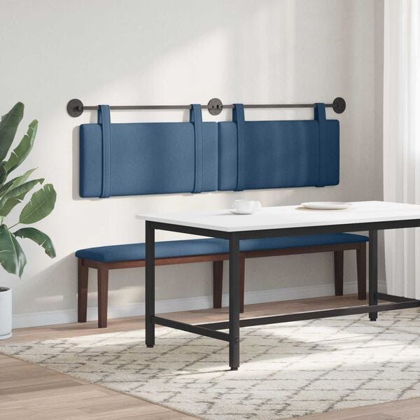 vidaXL Hangend Hoofdeinde Wandgemonteerd Blauw 170 x 55 x 5 cm Stof