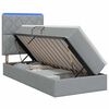 vidaXL LED Opslagbed met Matras Lichtgrijs 90 x 190 cm Stof