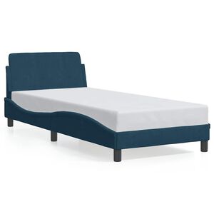 vidaXL Bedframe met hoofdeinde "Dover" fluweel blauw 80x200 cm