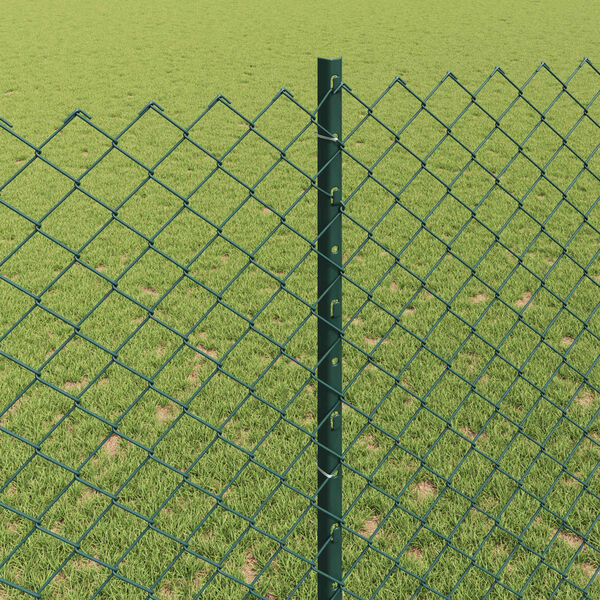 vidaXL Hek met Paal Groen 1,4 x 10 m Staal en PVC