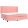 vidaXL Boxspring met matras fluweel roze 200x200 cm