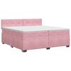 vidaXL Boxspringbed met matras Roze 200 x 200 cm Fluweel