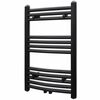 vidaXL Radiator / handdoekenrek gebogen 500x764 mm zwart