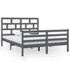 vidaXL Bedframe massief hout grijs 150x200 cm