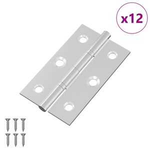 vidaXL Scharnier Effen 12 pcs Zilver 58 x 35 x 1 mm Staal