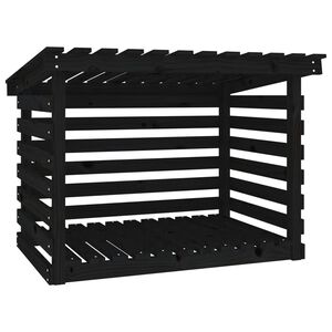 vidaXL Haardhoutrek 108x73x79 cm massief grenenhout zwart