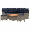 vidaXL Meubelsets 6 st Grijs en Marineblauw PE Rattan