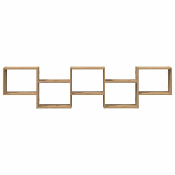 vidaXL Wandschap kubus 5 vakken bewerkt hout artisanaal eikenkleurig