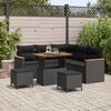 vidaXL Tuinbankenset 8 pcs Zwart poly rattan