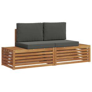 vidaXL 2 st Buiten bankenset Massief Acaciahout en Polyester