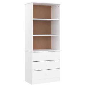 vidaXL Boekenkast met lades ALTA 60x35x142 cm massief grenenhout wit