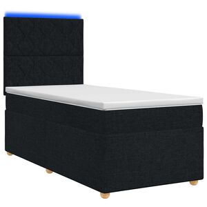 vidaXL Boxspringbed met matras met hoofdeinde Zwart 80 x 200 cm Stof