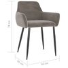 vidaXL Eetkamerstoelen 2 st fluweel lichtgrijs