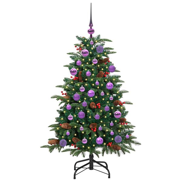 vidaXL Kunstkerstboom Groen 120 cm PVC en Metaal en Plastic