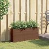 vidaXL Plantenbak met 2 potten 90x20x40 cm poly rattan bruin